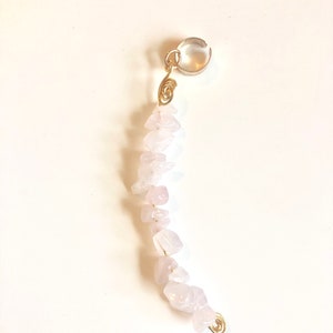 Rose Quartz Dreadlock Jewelry, Pink Crystal