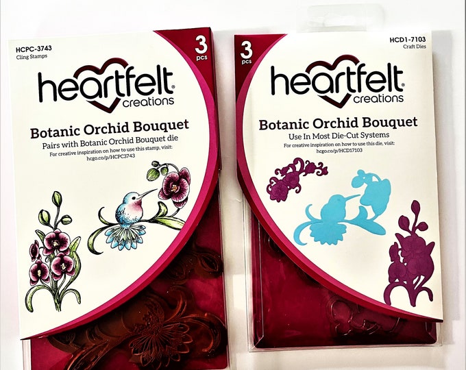 Set De Découpes Métalliques Heartfelt Creations Botanic Orchid - 3 Pièces, Modèle HCD1-7101