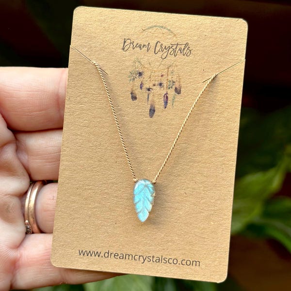 Labradorite Necklace, 14"-22", Minimalist Layering Necklace, Labradorite Leaf, Choker, Labradorite Necklace, Crystal Necklace, Feather