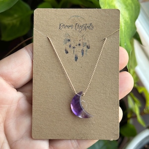 Faceted Amethyst Moon Necklace, 14"-22", Amethyst Minimalist Layering Necklace, Floating Necklace, Amethyst Choker, Amethyst Moon