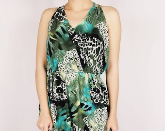 OFERTA! Maxi estampado feminino, primavera, verão, casual, chiffon de praia, vestido de festa, estilo único tropical A020