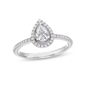 Dazzling 1/2 CT Pear-Shaped Diamond Frame Engagement Ring in Sterling Silver Stunning Ring Cherished Love Propose Ring Ethnic Designer Ring