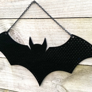 Black Acrylic Bat Hanging Earring Accessory Enamel Pin Holder Storer Home Shop Decor Wall Display