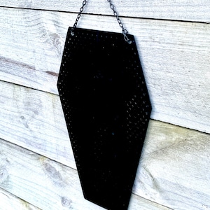 Black Acrylic Hanging Coffin Earring Accessory Enamel Pin Holder Home Shop Decor Wall Display