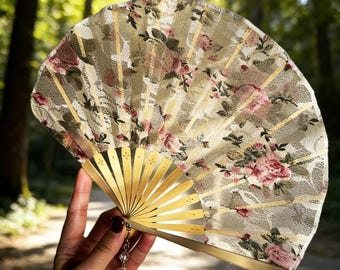 花柄レース扇子：ヴィンテージウェディングブライダルパーティーの記念品