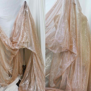 Luxury glitter Lace Fabric,Wedding Dress Fabric,rose gold Mesh Fabric-Half Yard