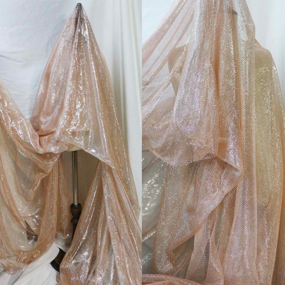 Luxury Shimmer Lace Fabric,Rose Gold Sheer Mesh Fabric for Wedding  Dress,Gown,DIY