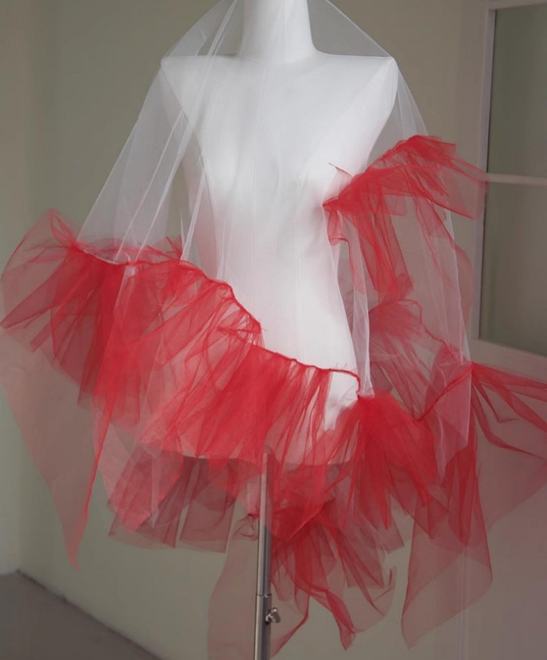 Red Ruffle Lace Red Ruffle Lace Veil,fashion Lace Veil With Frill Edge,romantic Wedding ...