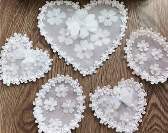 One set(5 pieces) Flower lace applique,handmade accessory parts