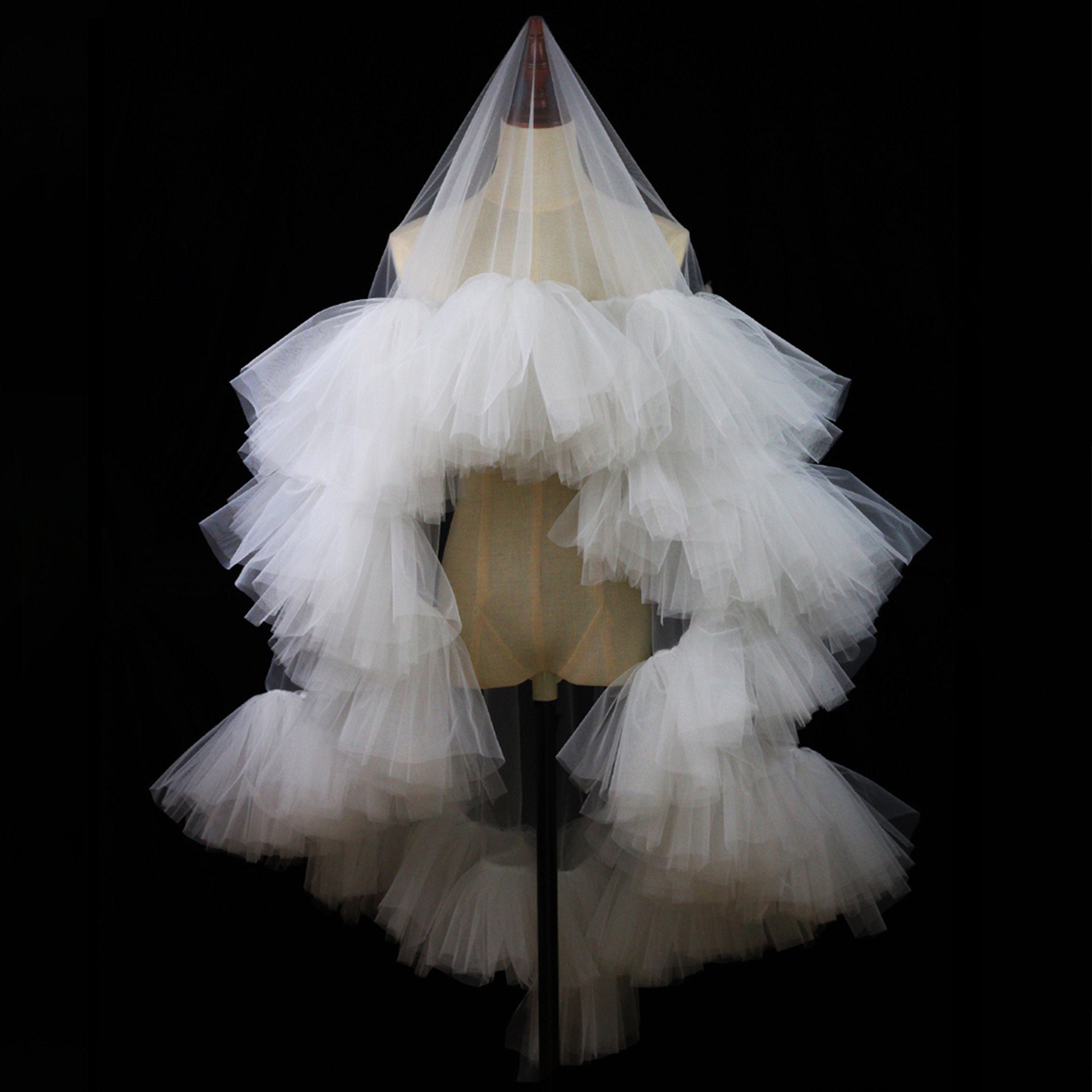 Classical Ruffle Ivory Lace Ruffle Wedding Veil: Classical Bridal Veil - Etsy