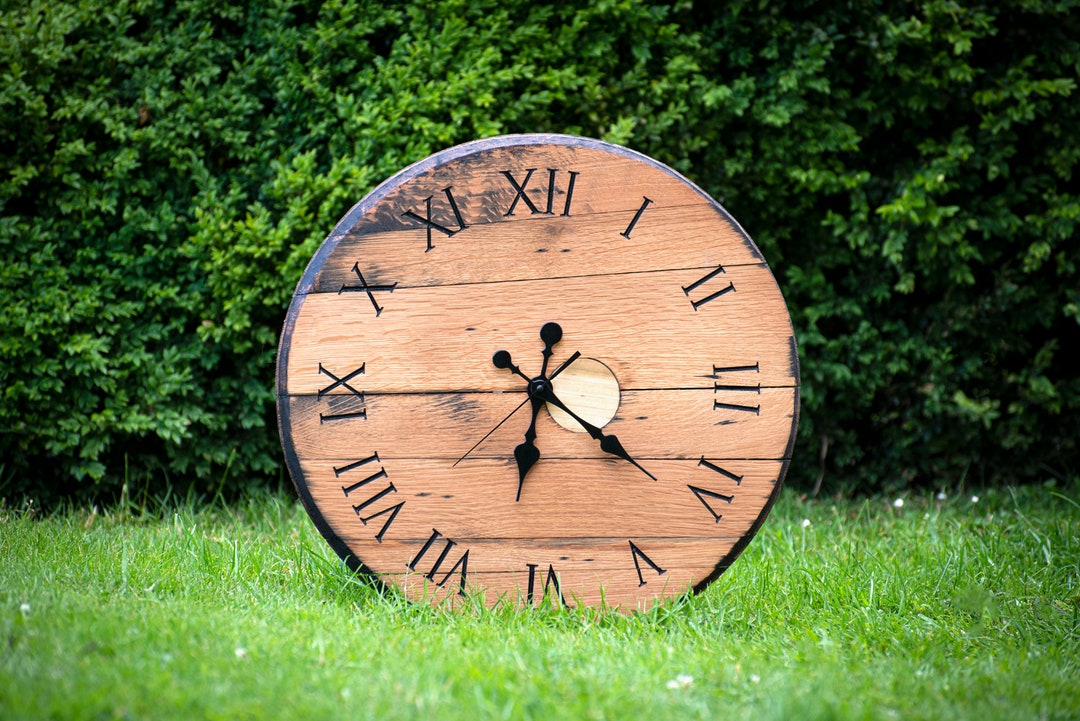 Whiskey Barrel Lid Clock Barrel Clock Wall Clock. Etsy