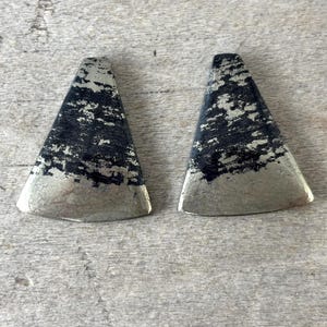 Natural Apache Gold Pyrite in Schist Matched Pair 20x24mm each