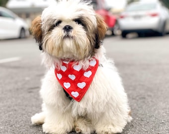 Valentine's Day Dog Bandana, Adjustable Snap Closure