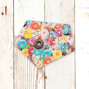 Dog Bandana &quot;Pink Donuts&quot; - Machine washable, easy snap-on pet bandana. Custom | Personalized | Dog Gifts | Doughnut | Junk Food | Dessert