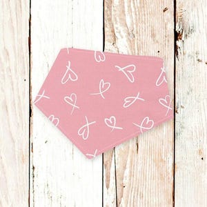 Valentine&#39;s Day Dog Bandana &quot;SWEETHEART&quot; - Personalizable dog bandana with snaps. Machine washable, vday, heart, love, pink, cat bandana