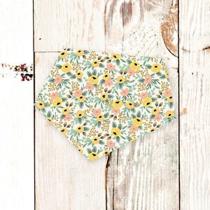 Dog Bandana &quot;YELLOW ROSES&quot; - dog snap bandana, snap-on dog bandana, dog bandana with snaps, flowery dog bandana, Rifle Paper Co print