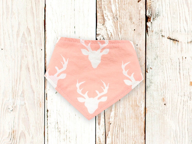 Bandana for Dogs Snap Dog Bandana Dog Bandana with Snaps Snap on Dog Bandana Dog Bandana PINK DEER Easy-on Dog Bandana.