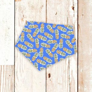 Dog Bandana &quot;Blue Pineapples&quot; - Machine washable, easy snap-on pet bandana. Custom | Personalized | Dog Gifts | Dog Accessories | Summer
