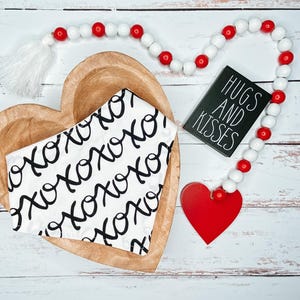 Valentine&#39;s Day Dog Bandana • XOXO • Custom dog bandana with snaps. Machine washable, vday, love, cat bandana