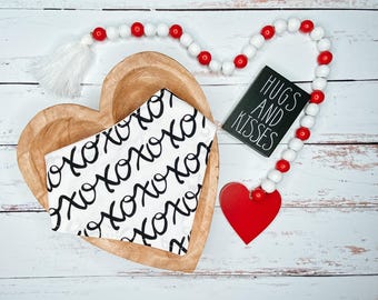 Valentine's Day Dog Bandana • XOXO • Custom dog bandana with snaps. Machine washable, vday, love, cat bandana