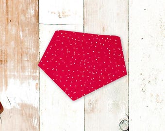 Red Hearts Dog Bandana • Valentine's Day Pet Scarf with Snaps