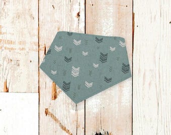 Boho Arrows Dog Bandana • Personalized Snap-On Flannel Backed