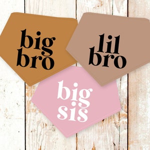 Big Bro / Lil Bro / Big Sis / Lil Sis Dog Bandana - Big Sister / Big brother pet bandana • Pregnancy Announcement Bandana • New Baby