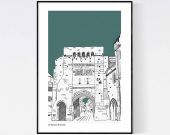 The Westgate Art Print, A Contemporary Drawing