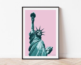 Vrijheidsbeeld muurkunst, New York City Art Print, NYC Pop Art, moderne New York poster