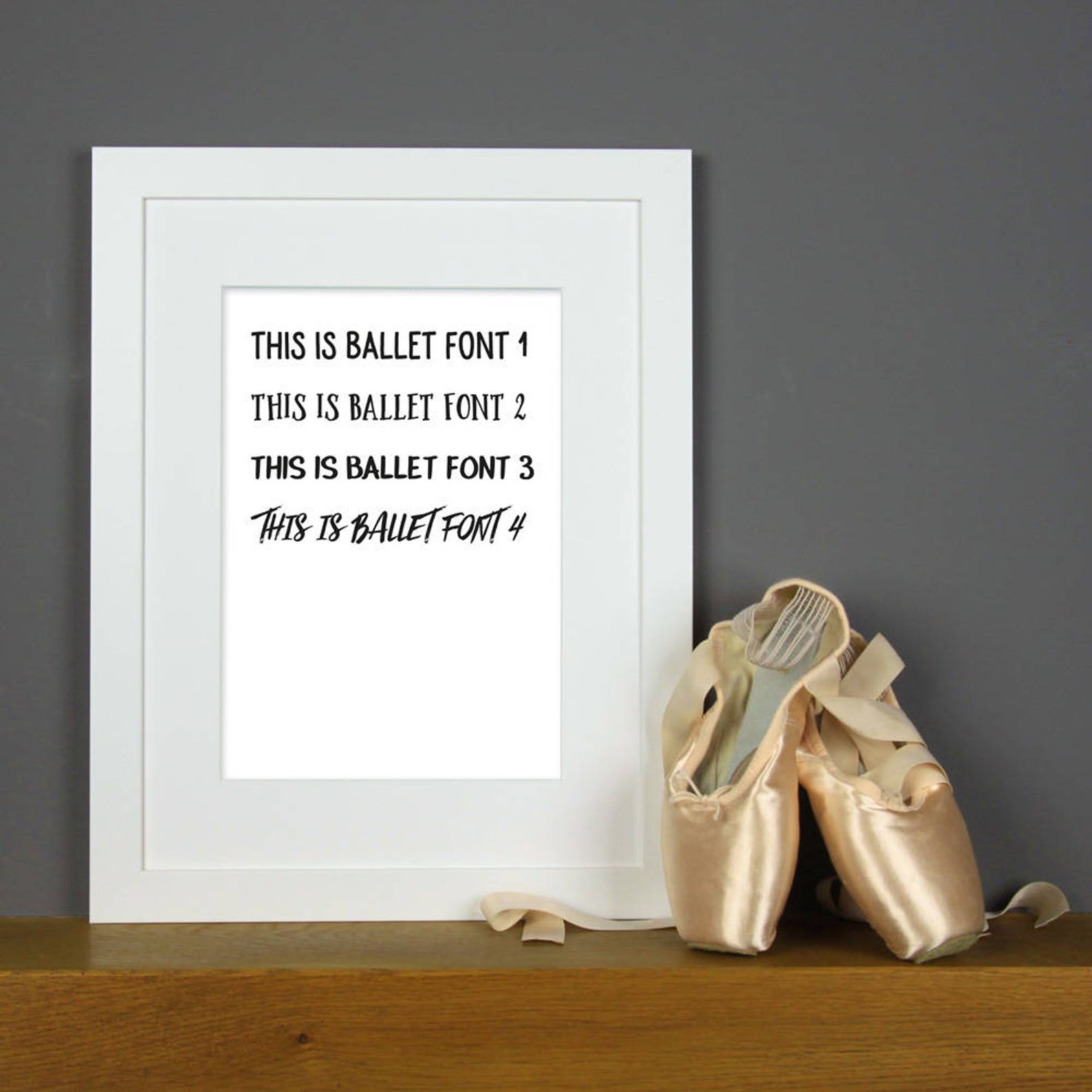 ballet shoes personalised word art print or canvas, ballet customised typographic print, ballet shoes, birthday, boy, girl, teen