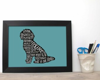 Cockapoo Word Art Print - Cockapoo Poster - Dog Print - Doggy Paw Print