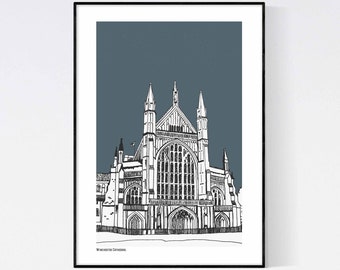 Cathedral Art Print, A Contemporary Drawing