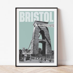 Bristol Print, Clifton Suspension Bridge Art Print for Bristolians, Graduates, Students, Bristol Lovers, Bristol Pop Art Poster