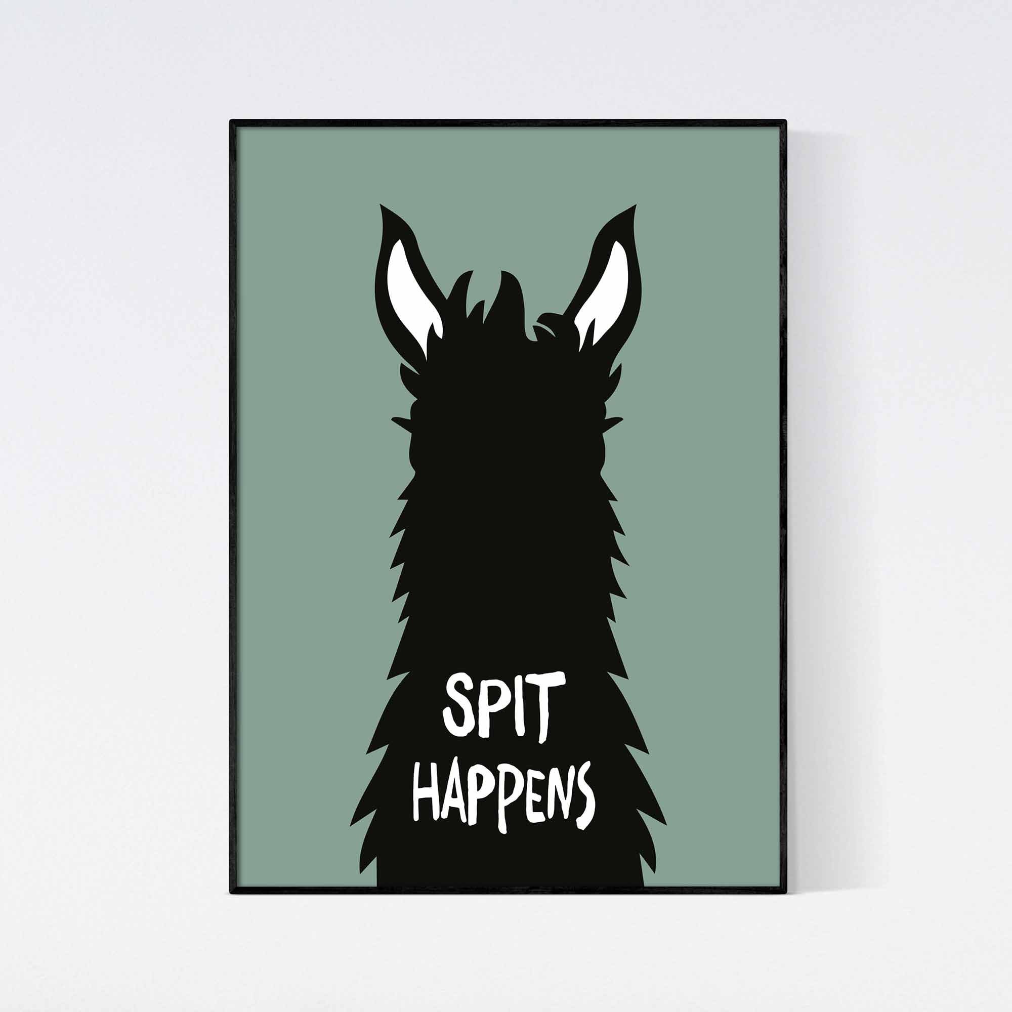 Spit Happens Llama Art Print – Funny Alpaca Gift - Etsy