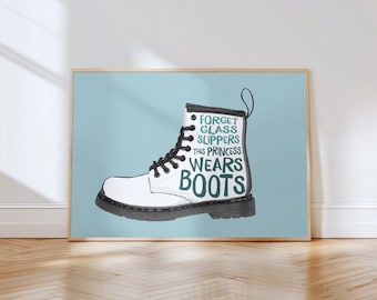 Dr Martens Boot Art Print, Doc Martens Wall Art, Indie Typographic Print, Docs, DMs Poster, 8-hole boot