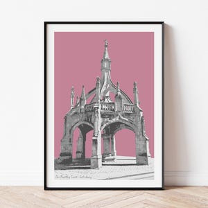The Poultry Cross Art Print, Salisbury Print, Pop Art Poster, Souvenir of The Poultry Cross Salisbury Wiltshire