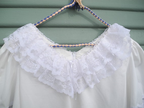 Vintage White Lace Ruffle Blouse | Large - image 5
