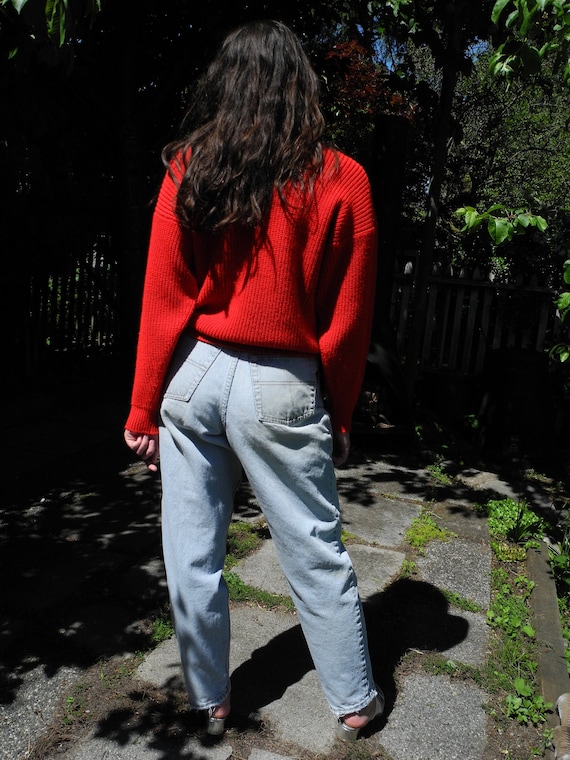 Vintage Red Acrylic Crewneck Sweater