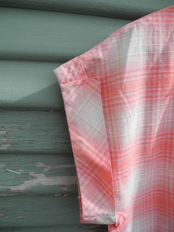 50's Pink Plaid Homemade Dress - image 9