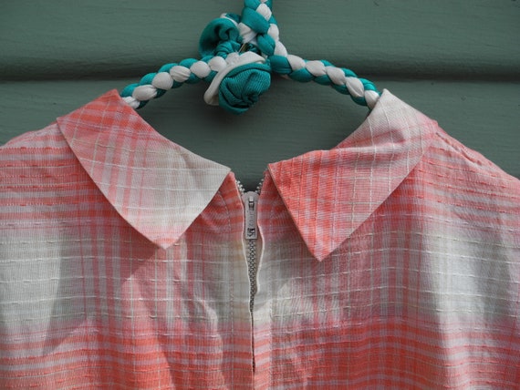50's Pink Plaid Homemade Dress - image 8