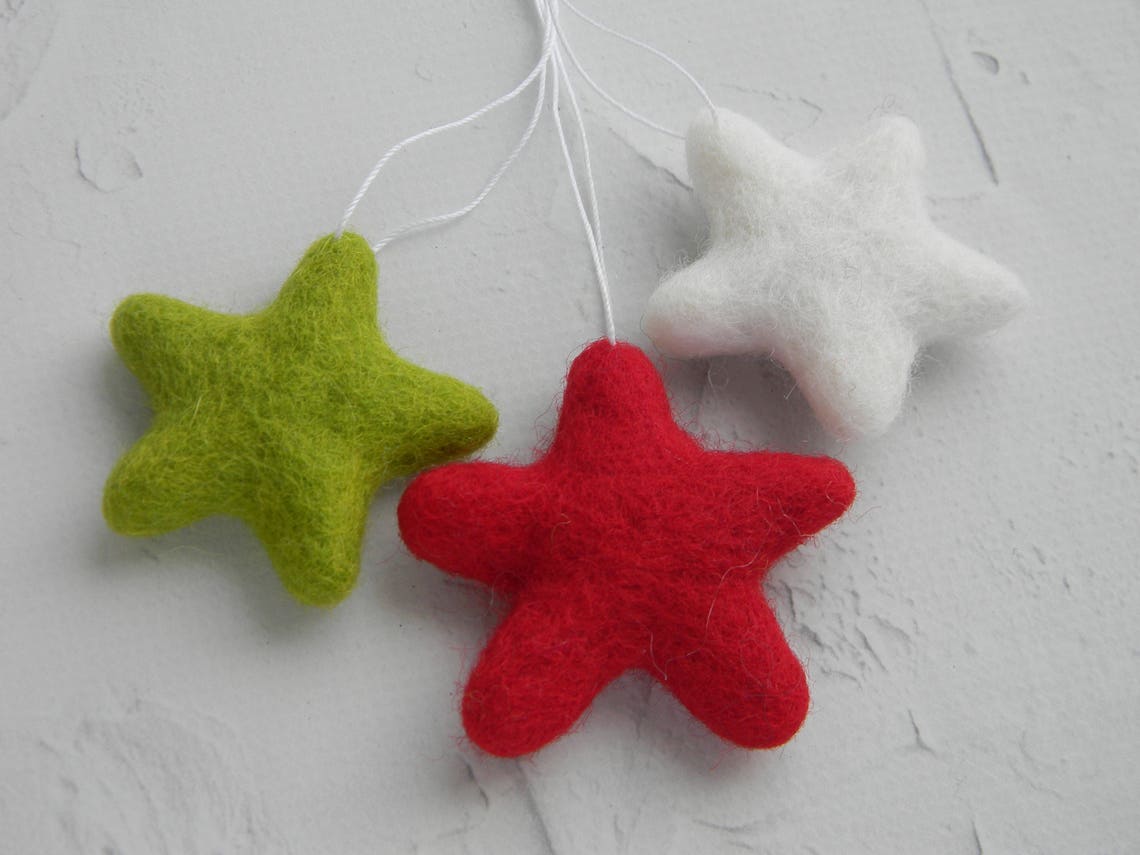Wool Felt Stars Christmas Felt Stars Felted Wool shapes DIY Etsy