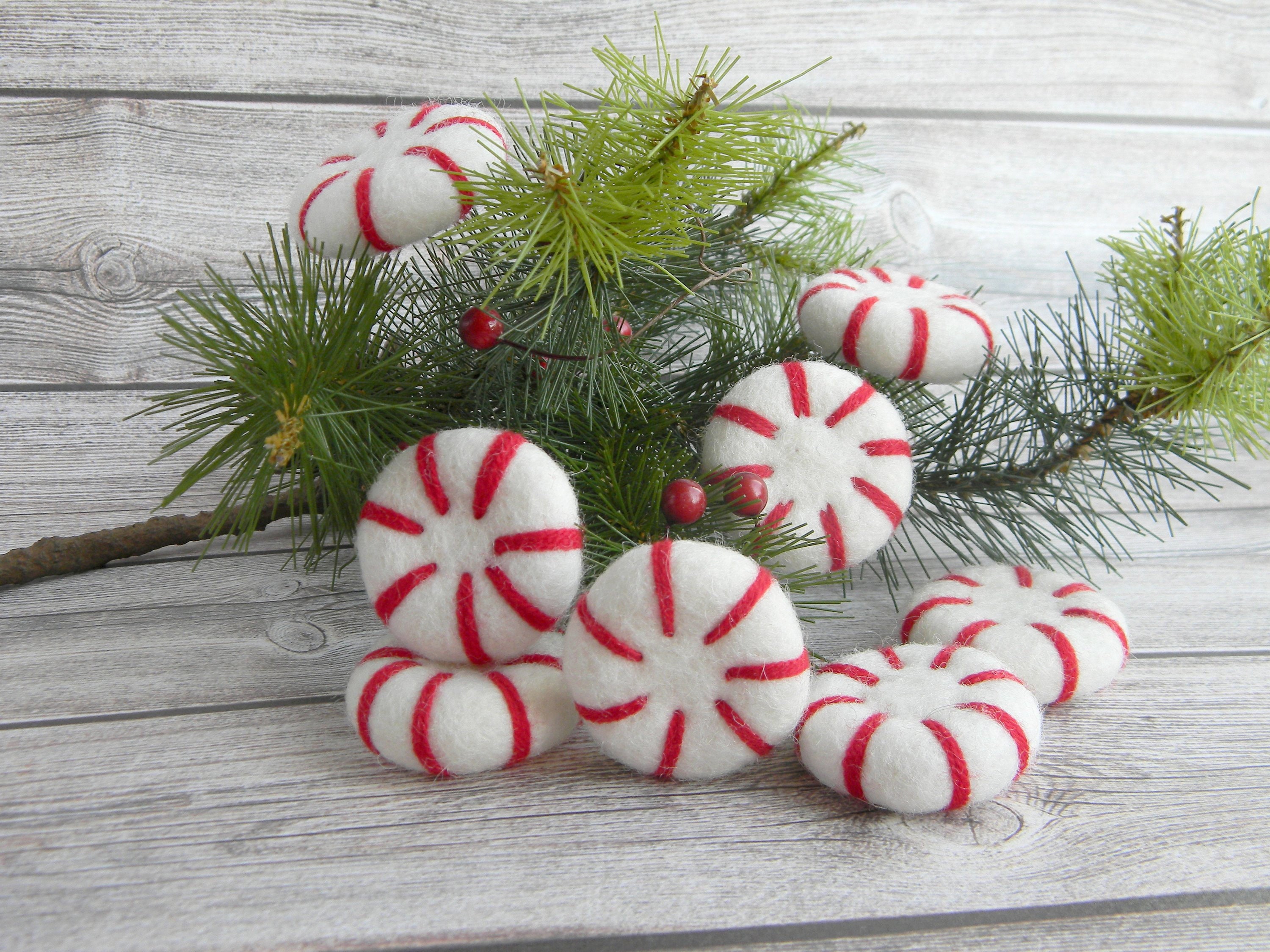 Peppermint Candies Felted Candy Felt Peppermint Candy Etsy