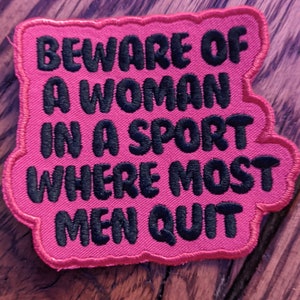 Beware of a woman sew-on sports patch