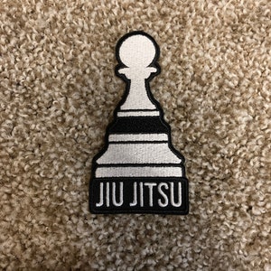 BJJ Patch White Belt Chess Piece Jiu Jitsu Patch