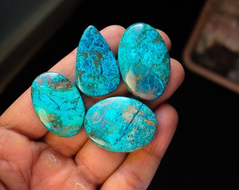Wholesale Lot Of Top Quality Chrysocolla Azurite 100% Natural Smooth Hand Polish Wire Wrapped Pendant Making Stone 4pcs 230Cts. 40X25mm S148
