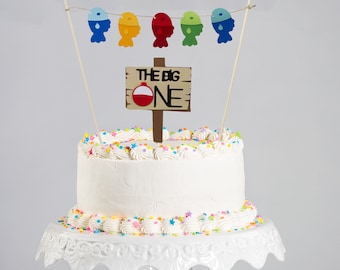 The Big One Cake Topper | Fishing First Birthday Cake Topper