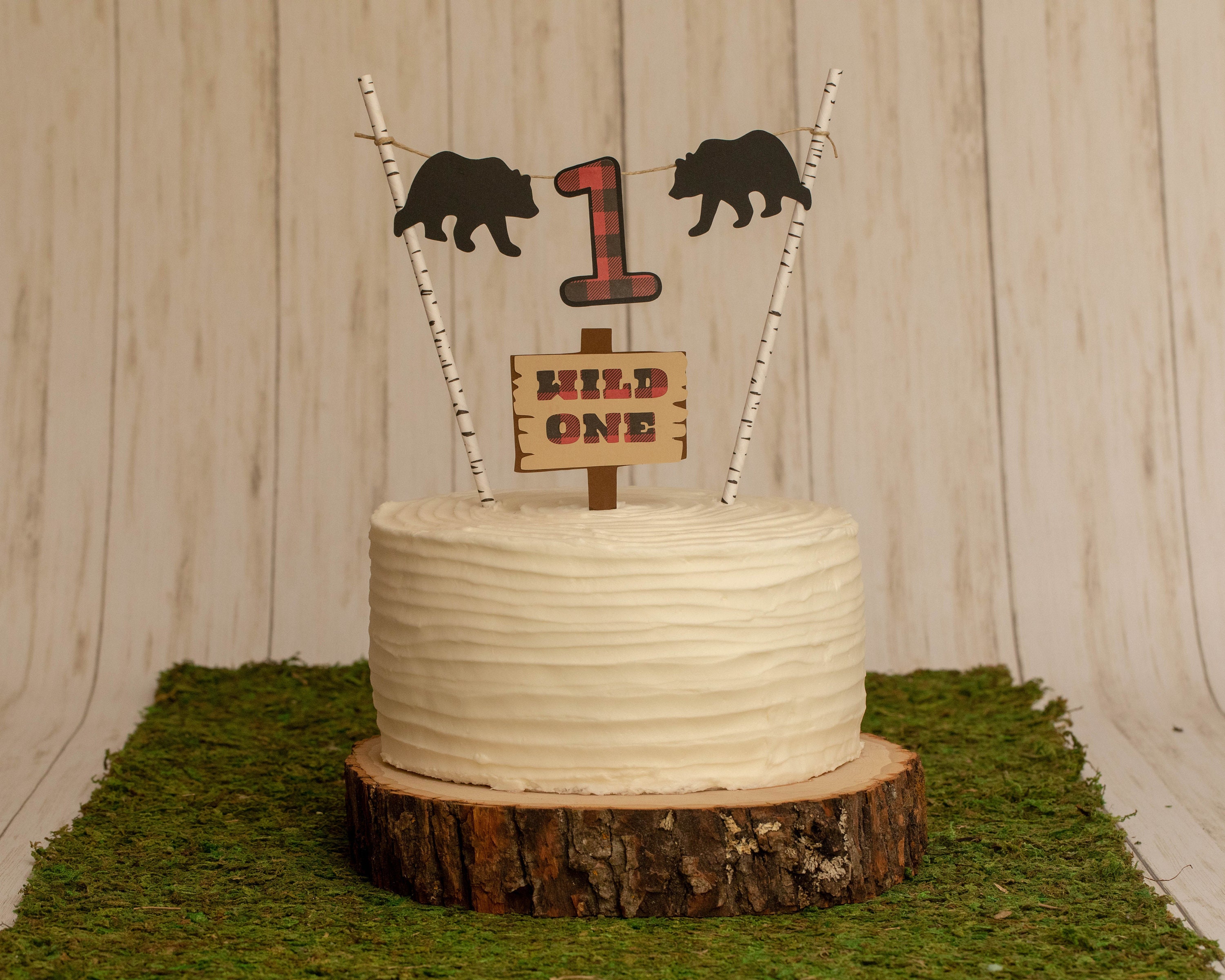 lumberjack cake topper buffalo plaid topper wild one etsy
