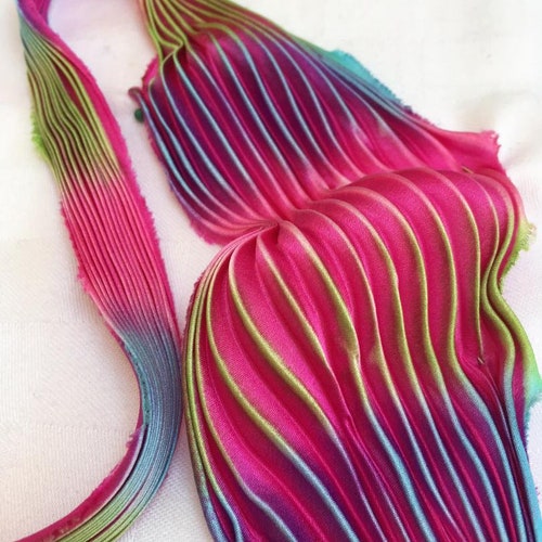 Shibori Ribbon Pink/blue/gold. 20cm. colour 12 Etsy