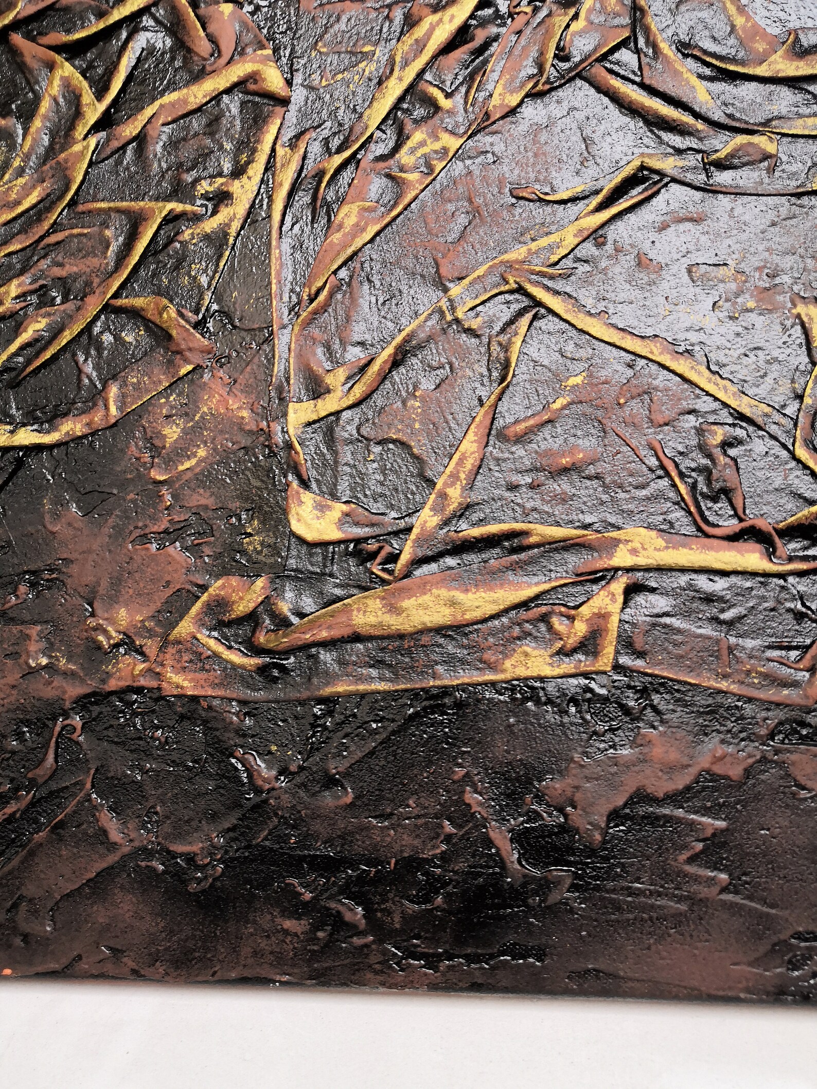 Brown Textured Painting Abstraction Original Artwork Modern Etsy