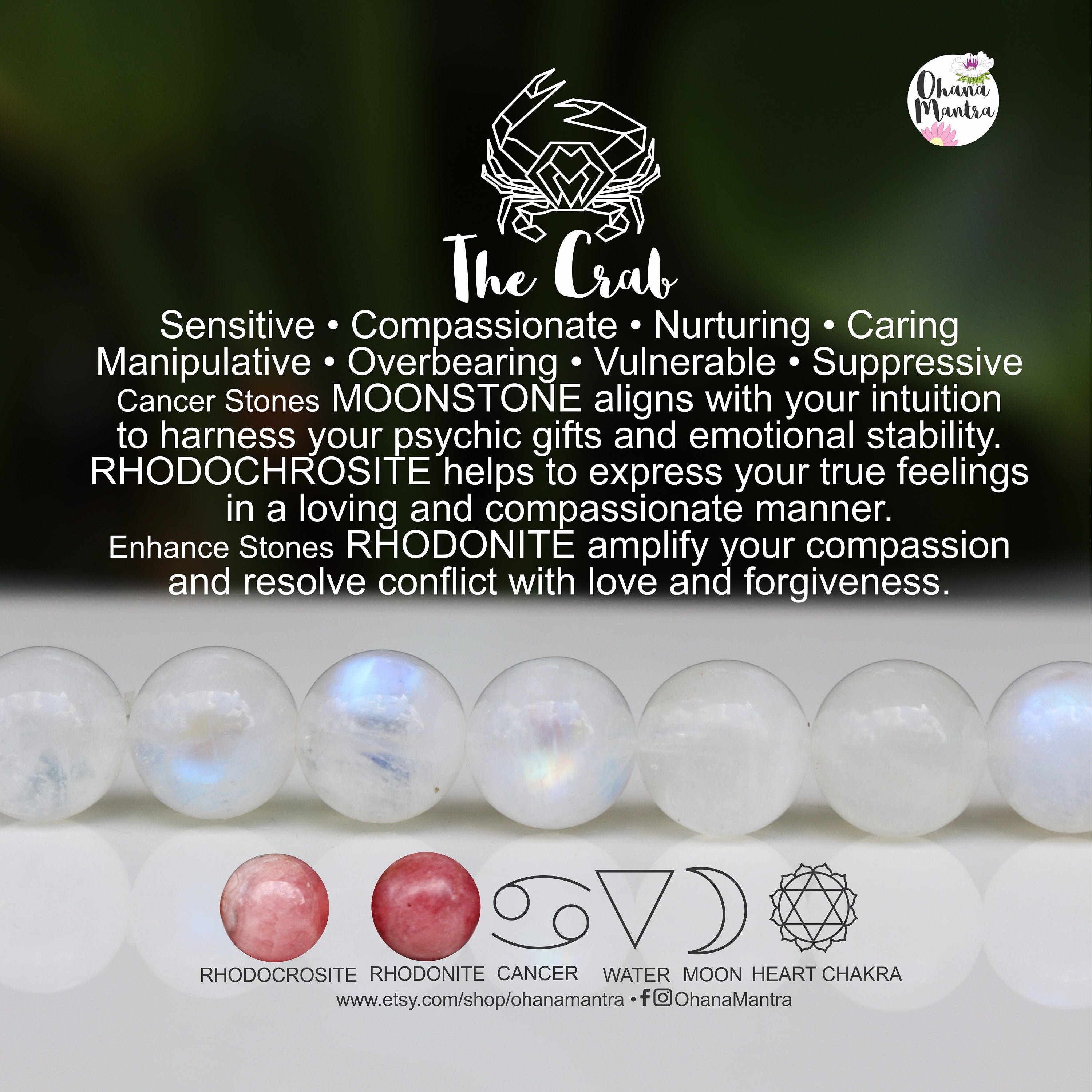 CANCER Bracelet. the CRAB Bracelet. ZODIAC Bracelet. Energy